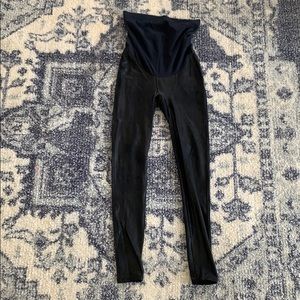 Spanx Mama Faux Leather Maternity Leggings (M)